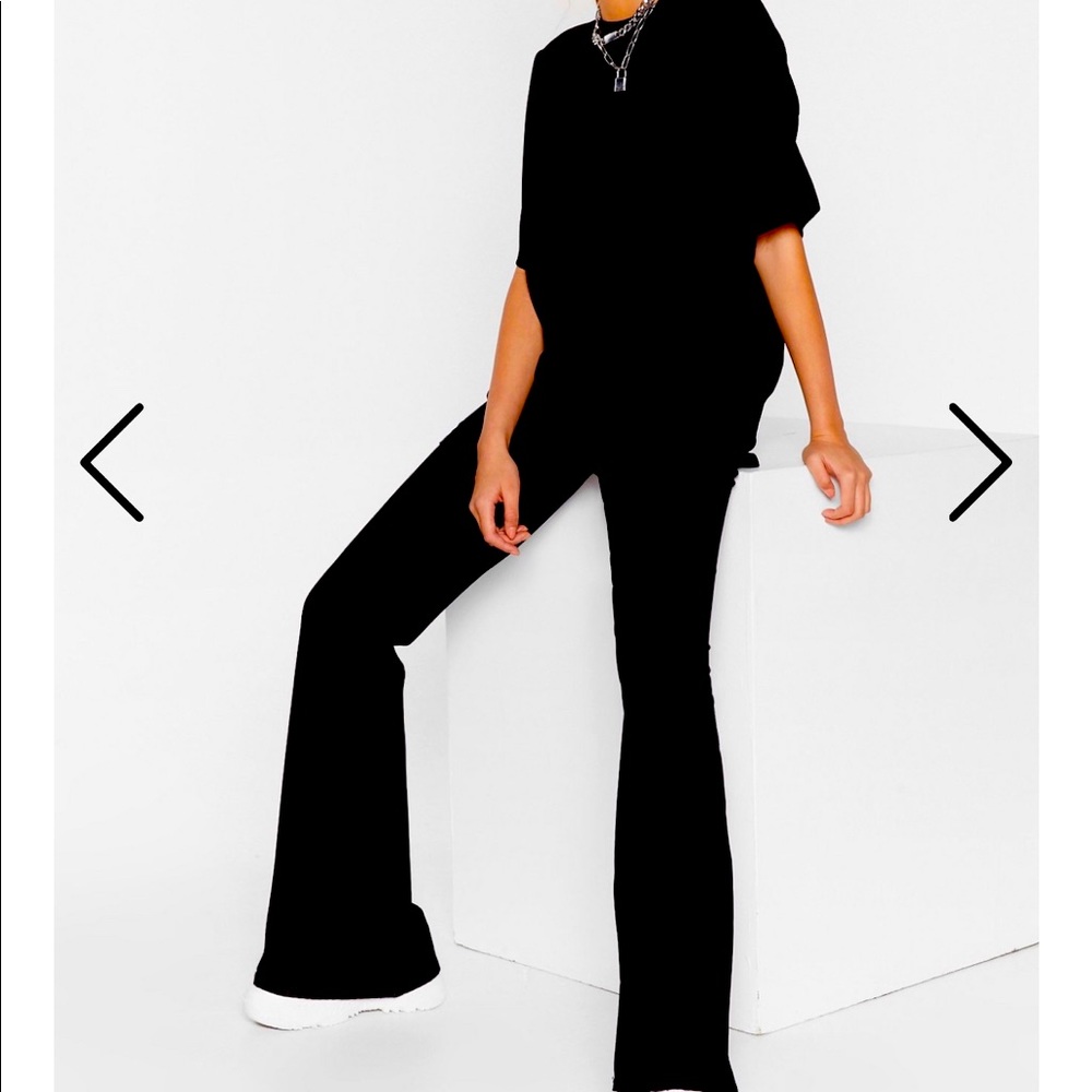 Nasty Gal Black Flared Pants